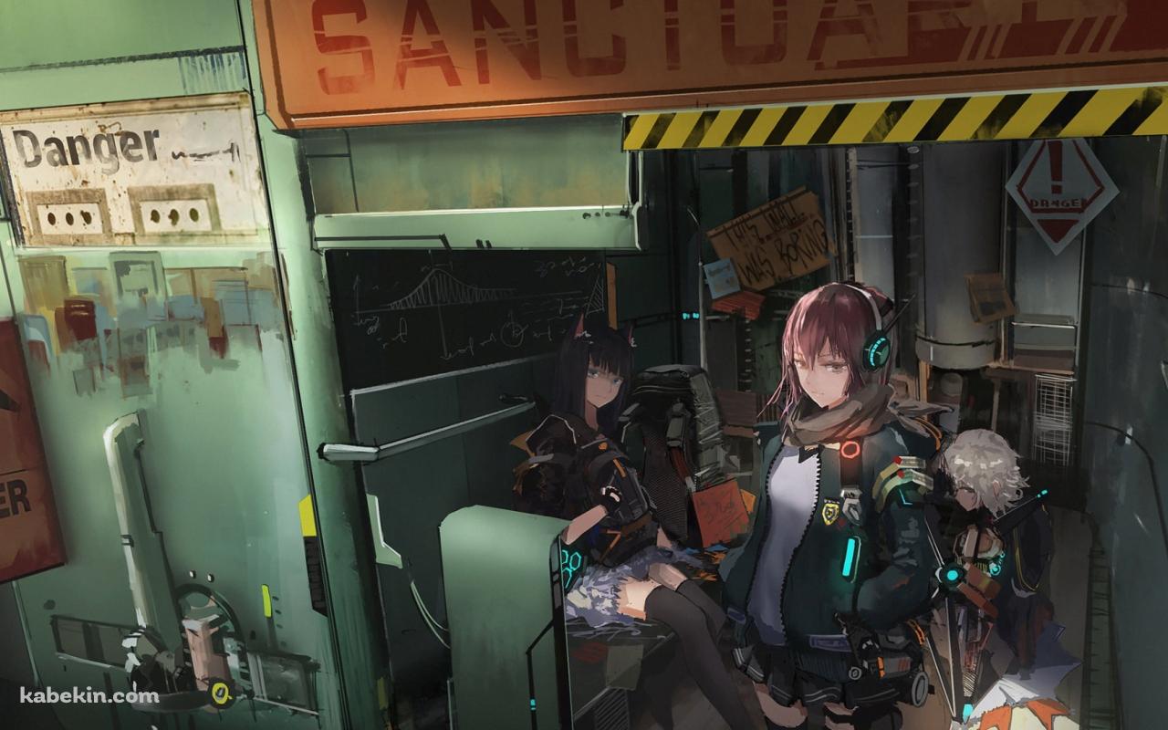 待機するサイバーな衣装の少女の壁紙(1280px x 800px) 高画質 PC・デスクトップ用