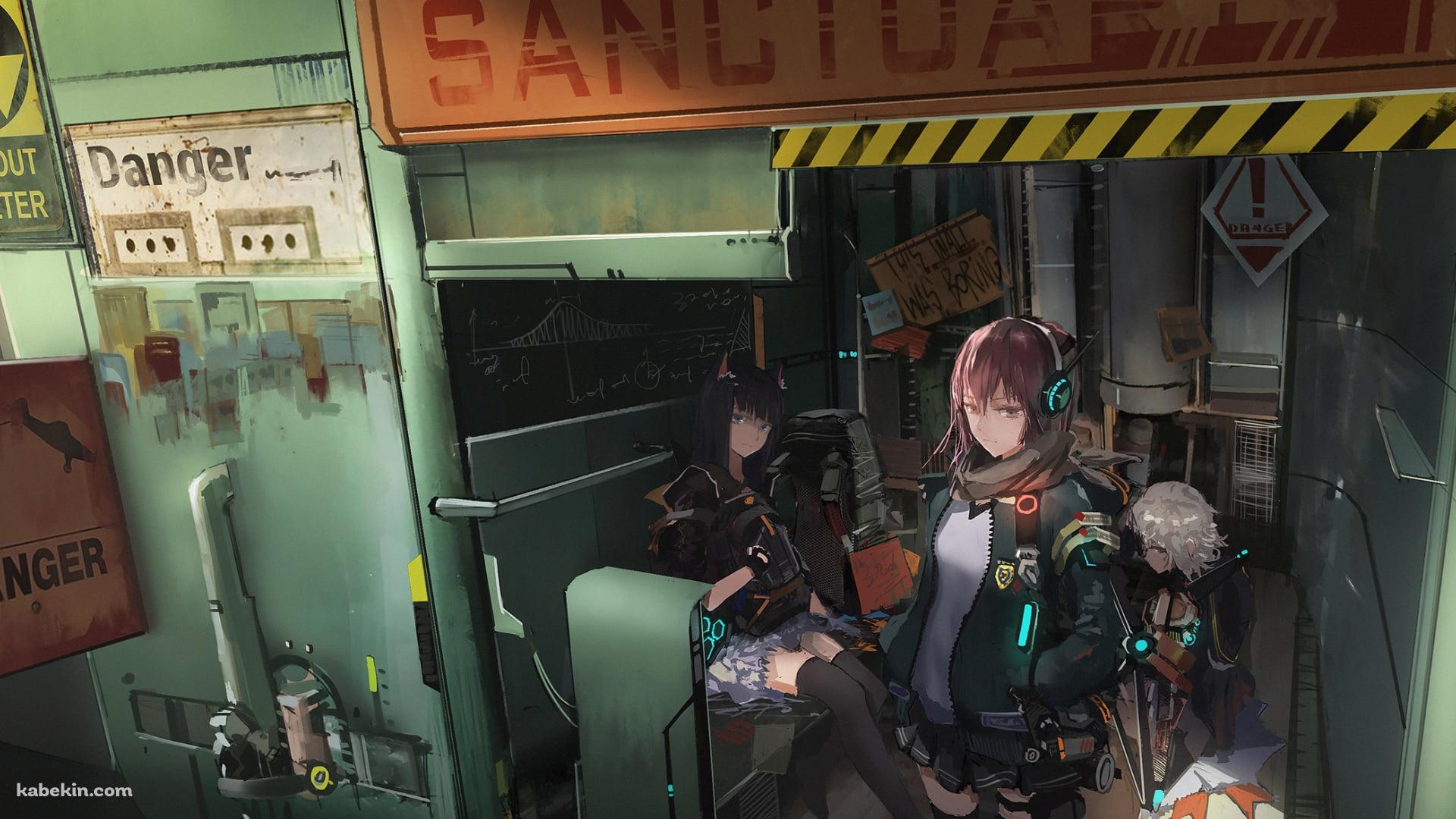 待機するサイバーな衣装の少女の壁紙(1920px x 1080px) 高画質 PC・デスクトップ用