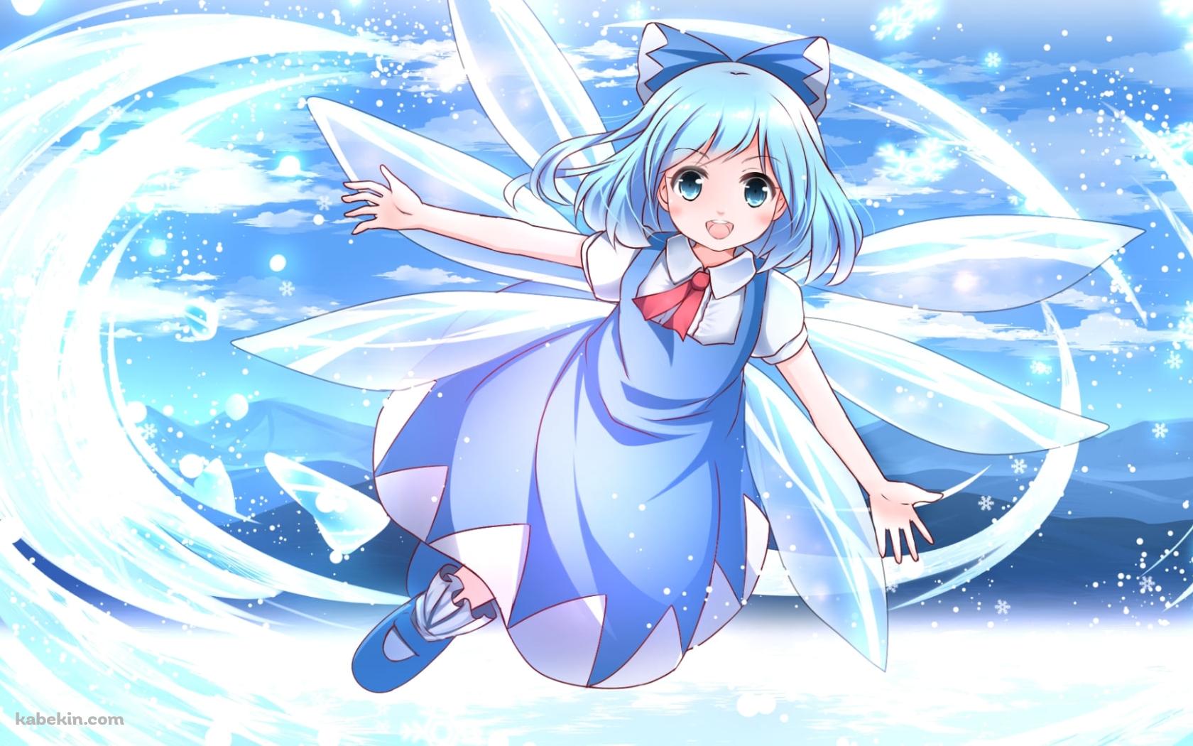 氷で攻撃するチルノ / 笑顔 / 東方の壁紙(1680px x 1050px) 高画質 PC・デスクトップ用