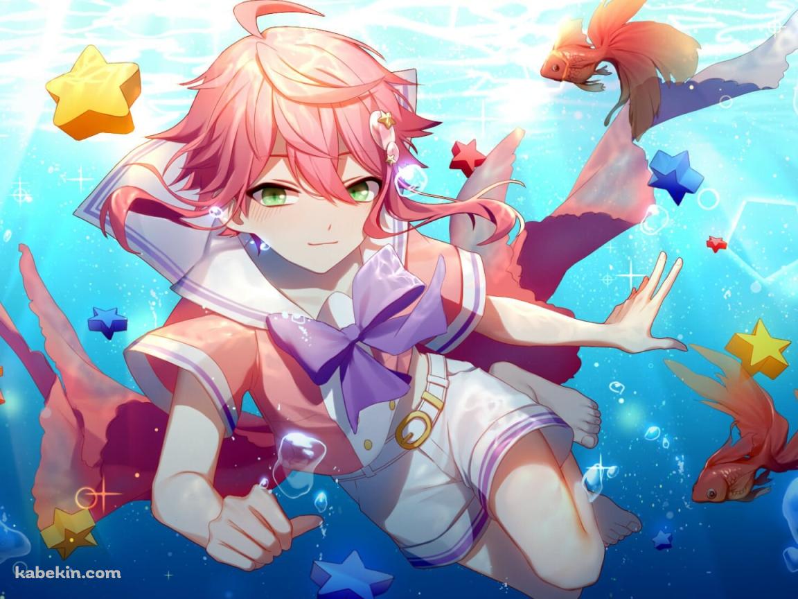 泳ぐ姫宮桃李と金魚 / あんさんぶるスターズ!の壁紙(1152px x 864px) 高画質 PC・デスクトップ用