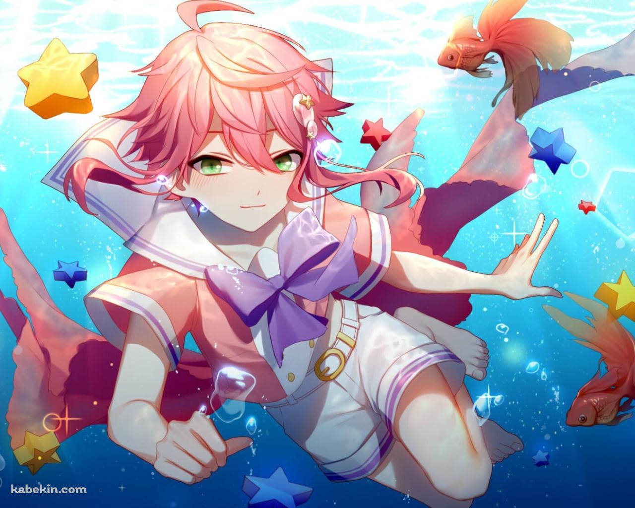 泳ぐ姫宮桃李と金魚 / あんさんぶるスターズ!の壁紙(1280px x 1024px) 高画質 PC・デスクトップ用