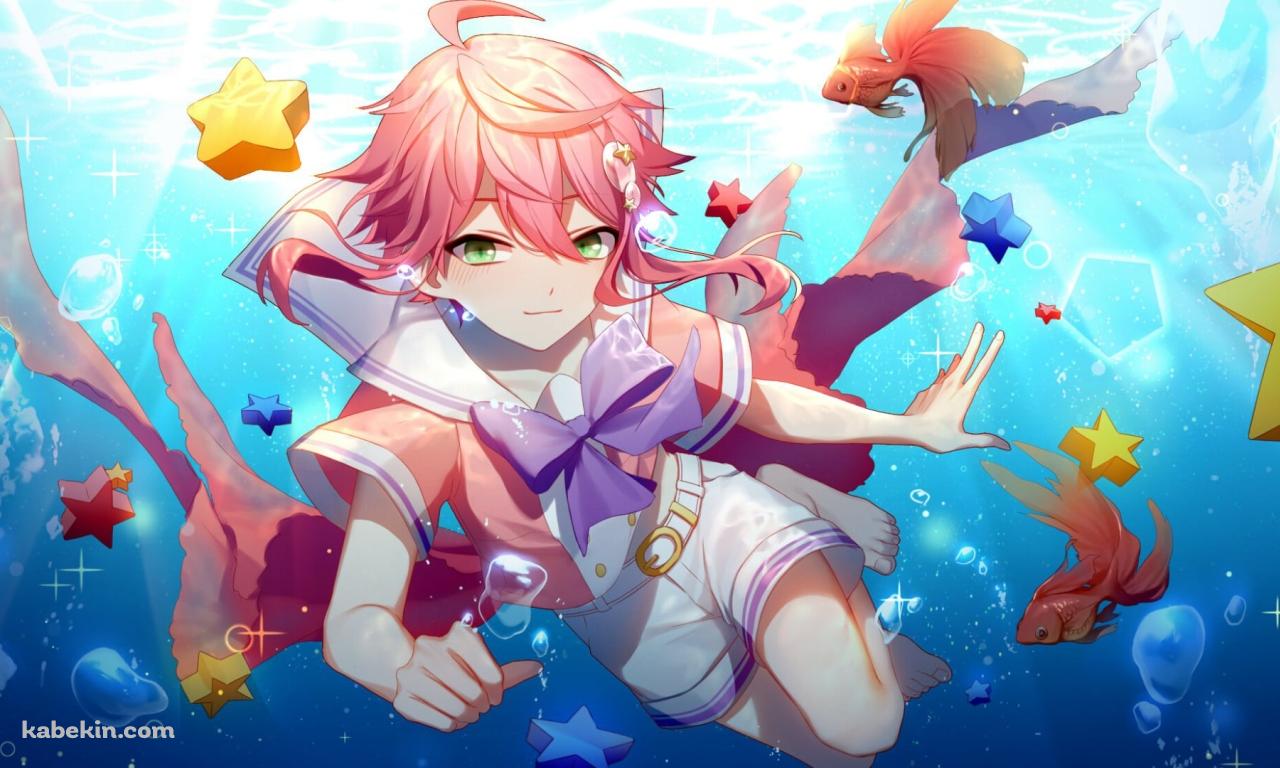 泳ぐ姫宮桃李と金魚 / あんさんぶるスターズ!の壁紙(1280px x 768px) 高画質 PC・デスクトップ用