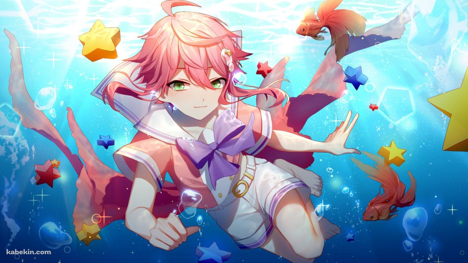 泳ぐ姫宮桃李と金魚 / あんさんぶるスターズ!の壁紙(1600px x 900px) 高画質 PC・デスクトップ用