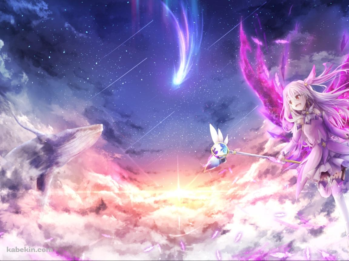 空飛ぶクジラとイリヤスフィール・フォン・アインツベルン / マジカルルビー / マジカルサファイア / プリズマ☆イリヤ / Fateの壁紙(1152px x 864px) 高画質 PC・デスクトップ用
