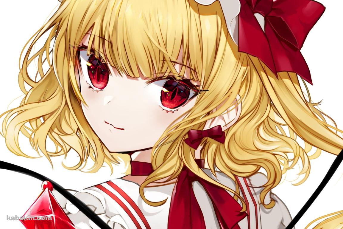 振り返る赤い瞳のフランドール・スカーレット / 赤と紫の宝石 / 東方の壁紙(1152px x 768px) 高画質 PC・デスクトップ用