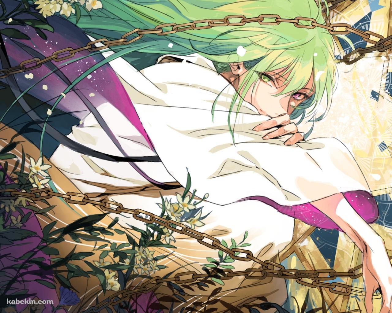 白い花と鎖に囲まれたエルキドゥ / Fate/grand orderの壁紙(1280px x 1024px) 高画質 PC・デスクトップ用