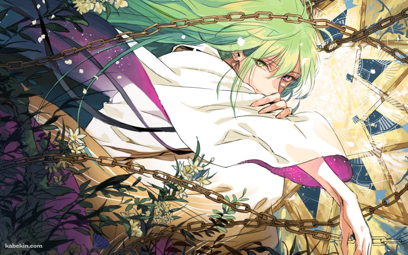 白い花と鎖に囲まれたエルキドゥ / Fate/grand orderの壁紙(1680px x 1050px) 高画質 PC・デスクトップ用