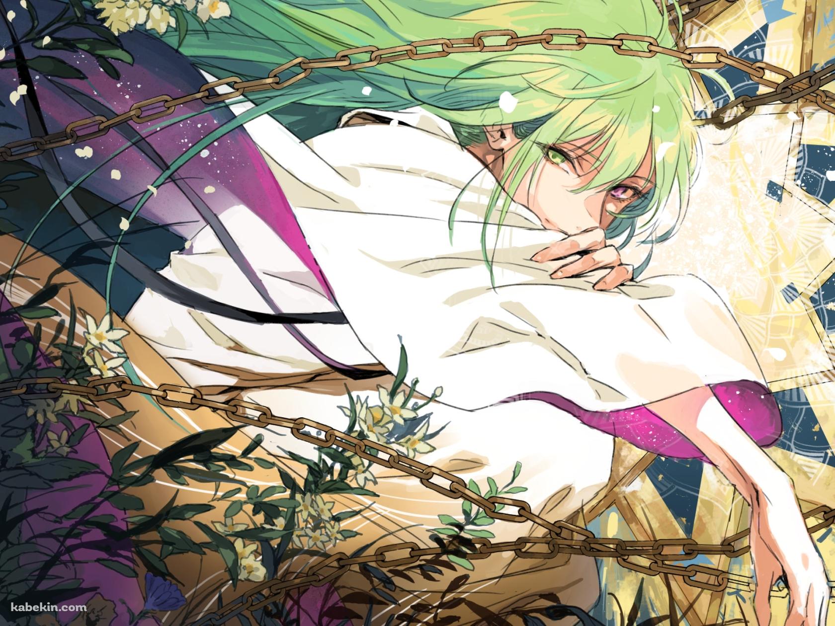 白い花と鎖に囲まれたエルキドゥ / Fate/grand orderの壁紙(1680px x 1260px) 高画質 PC・デスクトップ用