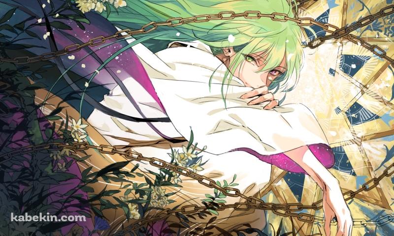 白い花と鎖に囲まれたエルキドゥ / Fate/grand orderの壁紙(800px x 480px) 高画質 PC・デスクトップ用