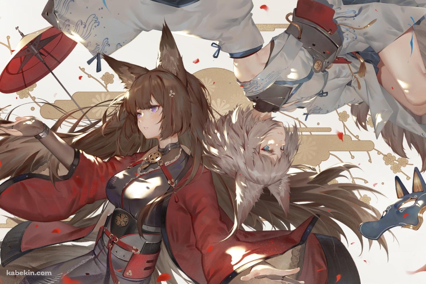 相反して並ぶかっこいい天城と加賀 / アズールレーンの壁紙(1440px x 960px) 高画質 PC・デスクトップ用
