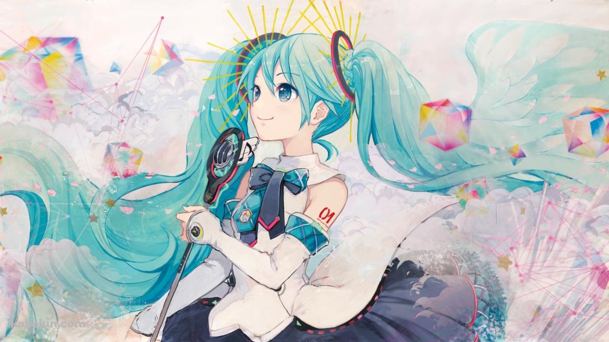 可愛い初音ミク / マジカルミライ / 金色の星 / ボカロ / ボーカロイドの壁紙(1242px x 698px) 高画質 PC・デスクトップ用
