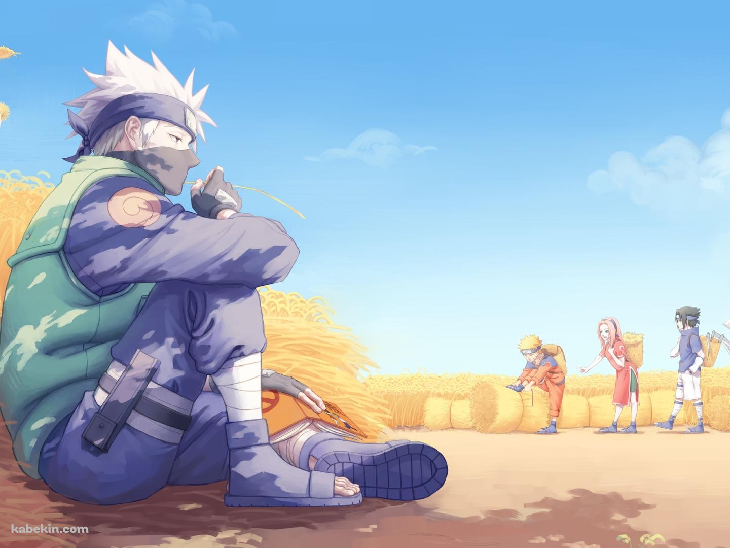 カカシの前に座るはたけカカシ / うずまきナルト / うちはサスケ / 春野サクラ / NARUTOの壁紙(1440px x 1080px) 高画質 PC・デスクトップ用