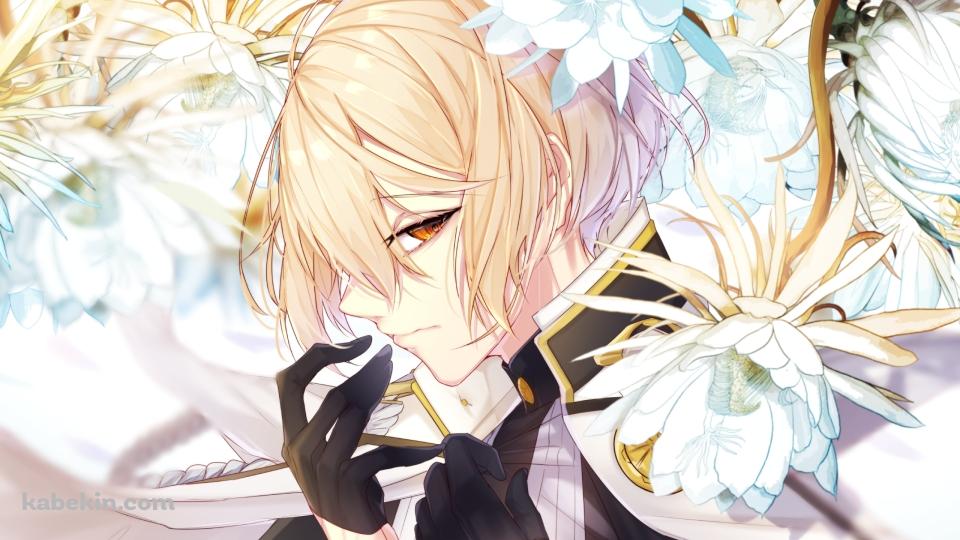 白い花とこちらをにらみつける髭切(ひげきり) / 刀剣乱舞の壁紙(960px x 540px) 高画質 PC・デスクトップ用