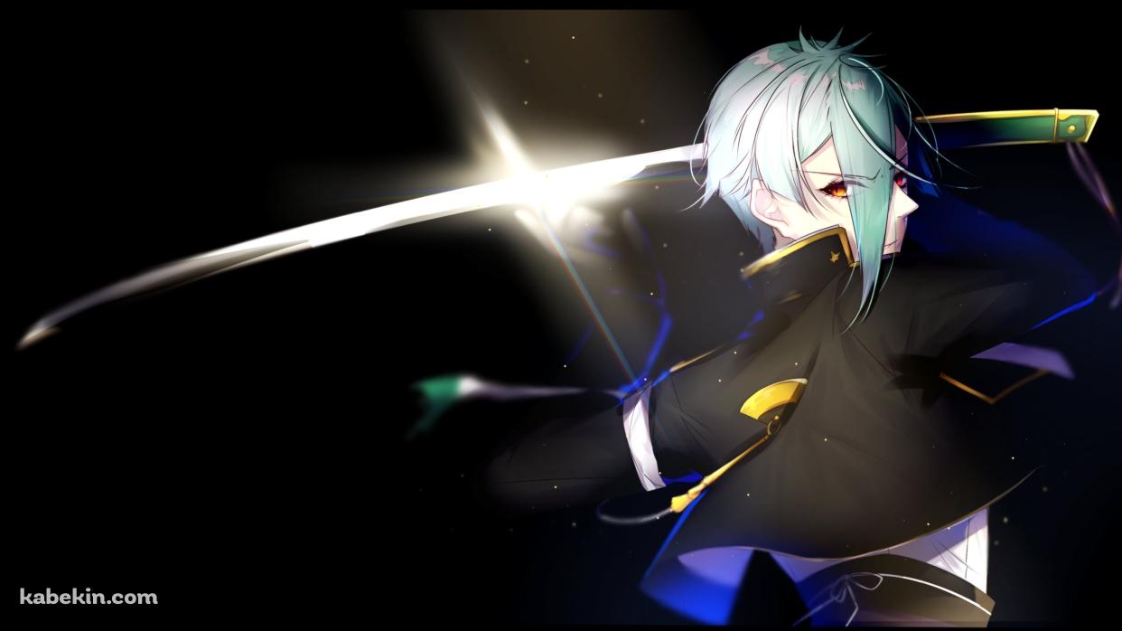 学ランを着て刀をかまえるかっこいい膝丸(ひざまる) / 刀剣乱舞の壁紙(1242px x 698px) 高画質 PC・デスクトップ用