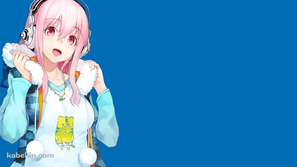 白いボンボンのついた襟巻を持つすーぱーそに子の壁紙(960px x 540px) 高画質 PC・デスクトップ用