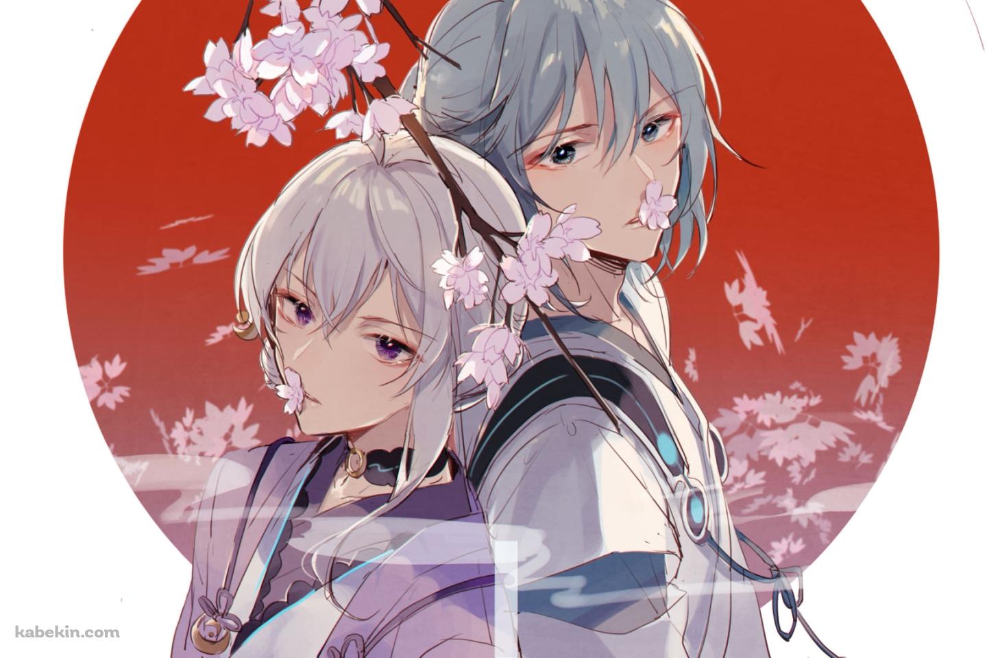 逢坂壮五 / 四葉 環 / ピンクの桜 / アイドリッシュセブンの壁紙(1440px x 960px) 高画質 PC・デスクトップ用