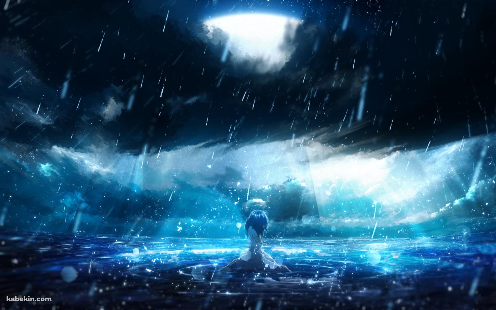 土砂降りの中、泣く少女の壁紙(1680px x 1050px) 高画質 PC・デスクトップ用