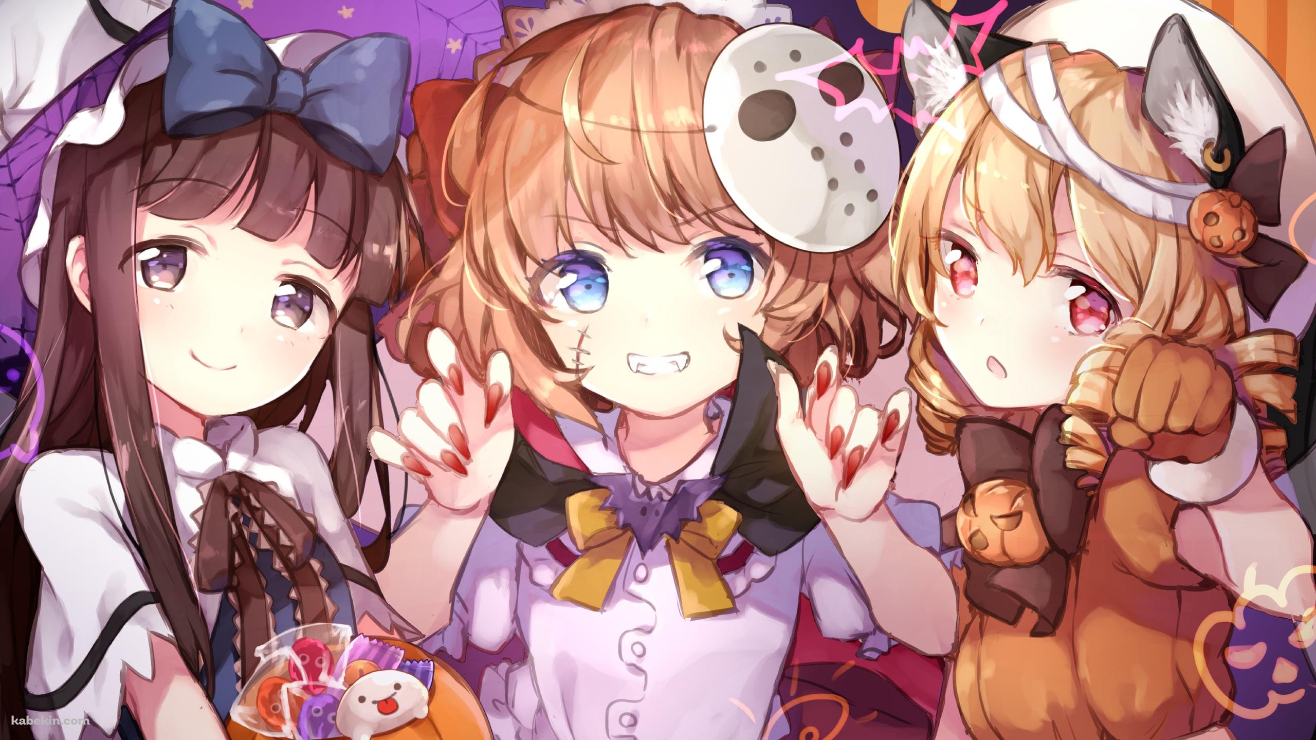 ハロウィンコスのスターサファイア、ルナチャイルド、サニーミルク / 東方の壁紙(2560px x 1440px) 高画質 PC・デスクトップ用