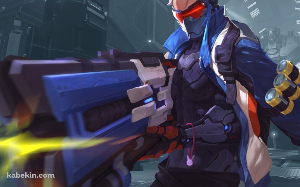 銃をかまえるソルジャー76 / オーバーウォッチの壁紙(960px x 600px) 高画質 PC・デスクトップ用