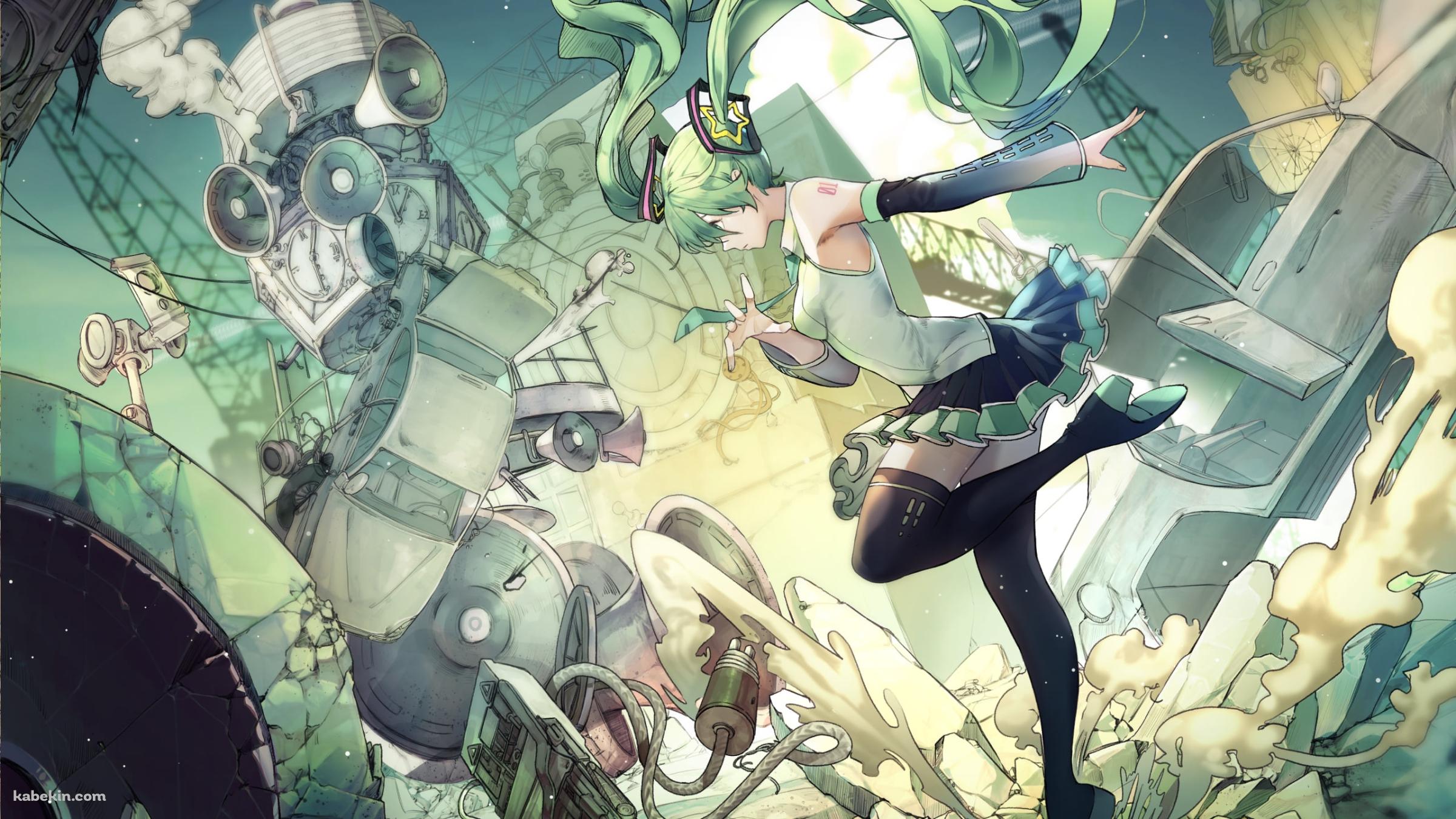 ステップを踏む可愛い初音ミク / ボカロ / ボーカロイドの壁紙(2400px x 1350px) 高画質 PC・デスクトップ用