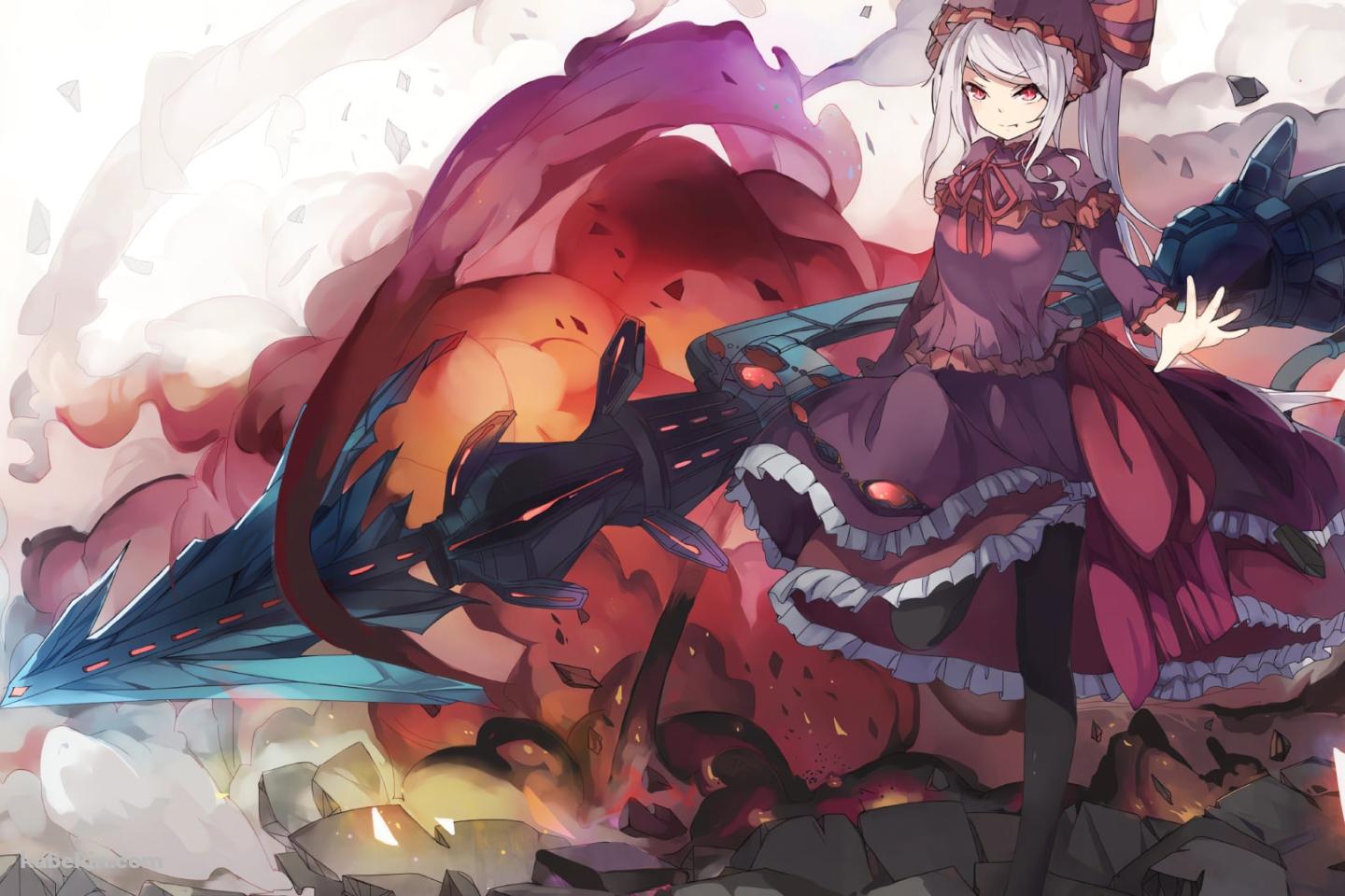 大きな武器を持つシャルティア・ブラッドフォールン / オーバーロードの壁紙(1440px x 960px) 高画質 PC・デスクトップ用