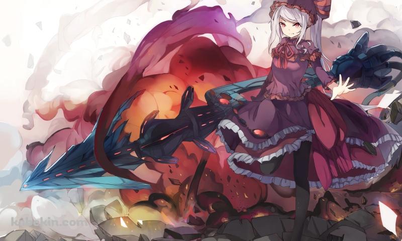 大きな武器を持つシャルティア・ブラッドフォールン / オーバーロードの壁紙(800px x 480px) 高画質 PC・デスクトップ用