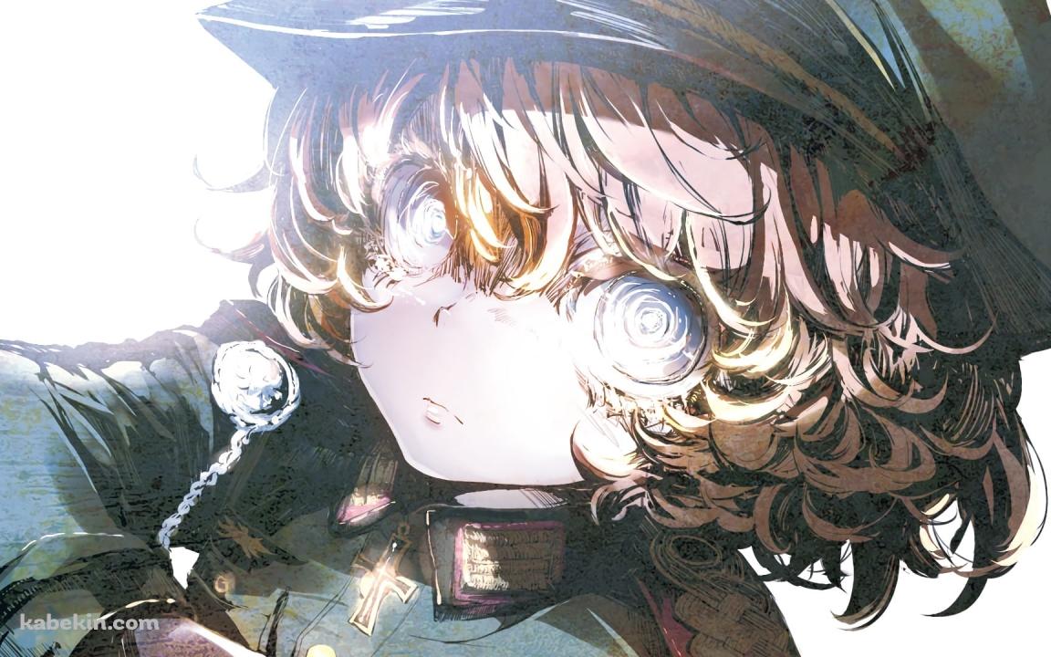 目を見開くターニャ・デグレチャフの壁紙(1152px x 720px) 高画質 PC・デスクトップ用