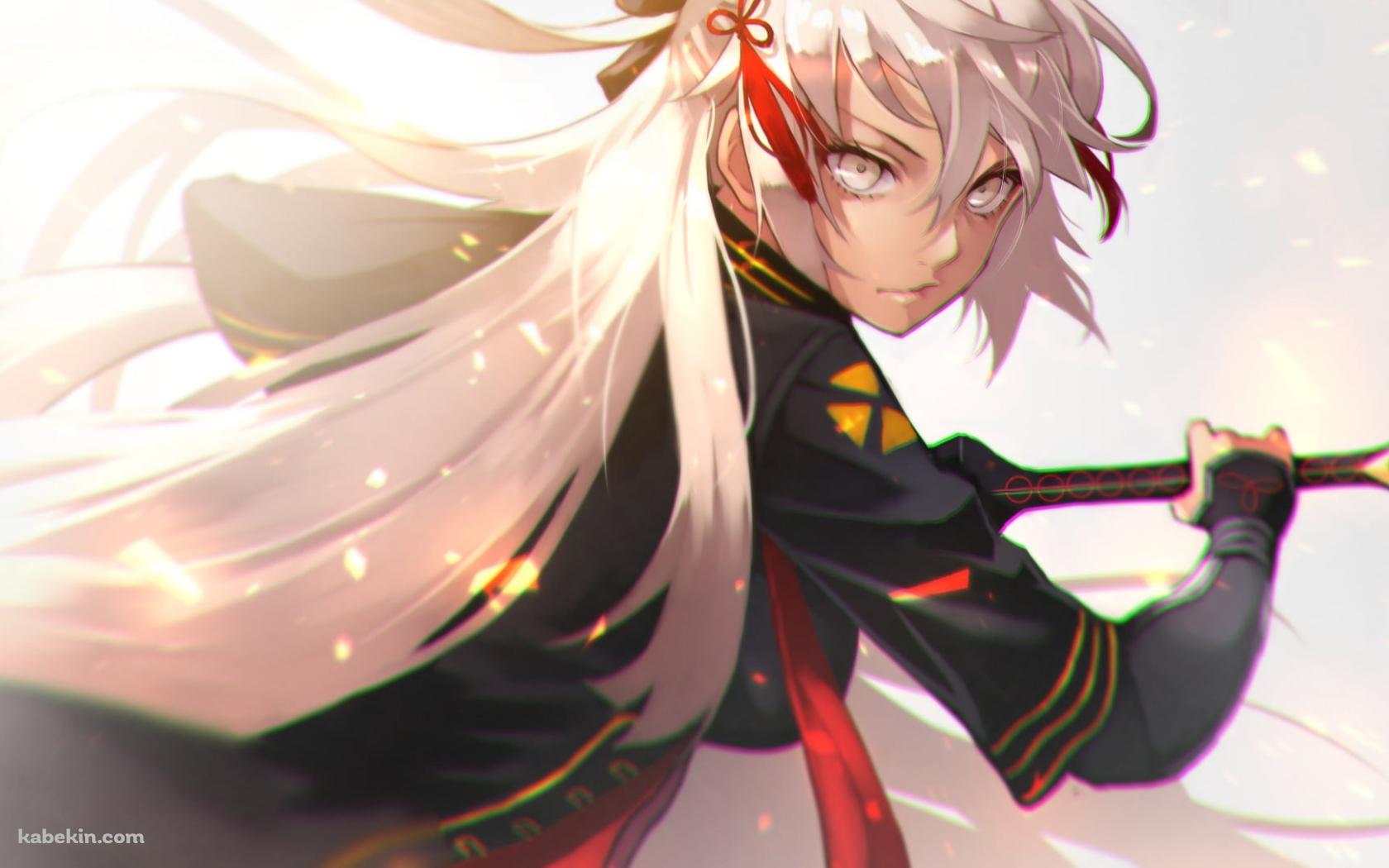 黒い剣の鞘に手をかける沖田総司 / Fate/grand orderの壁紙(1680px x 1050px) 高画質 PC・デスクトップ用