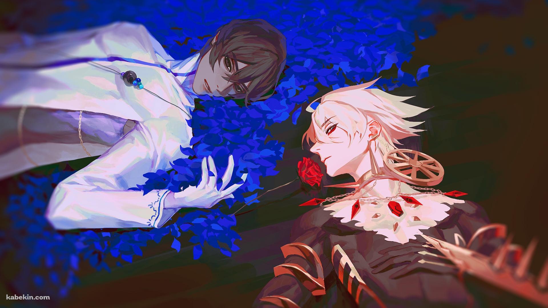 仰向けに寝るカルナとアルジュナ / Fate/grand orderの壁紙(1920px x 1080px) 高画質 PC・デスクトップ用