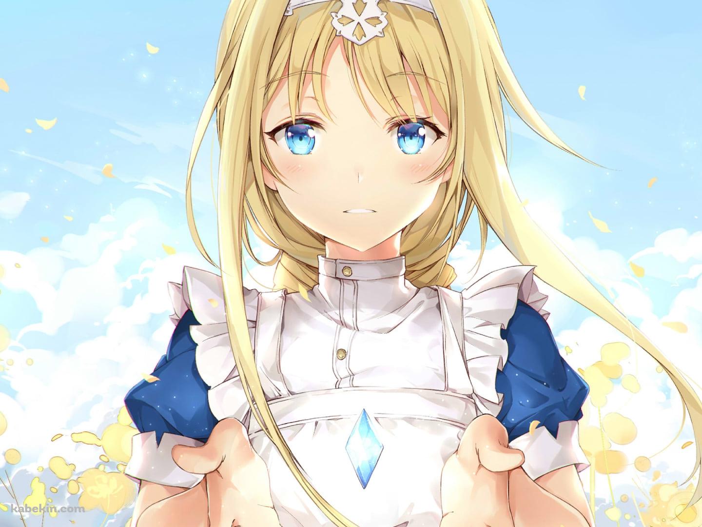 青いクリスタルを持つアリス・シンセシス・サーティ / ソードアートオンラインの壁紙(1440px x 1080px) 高画質 PC・デスクトップ用