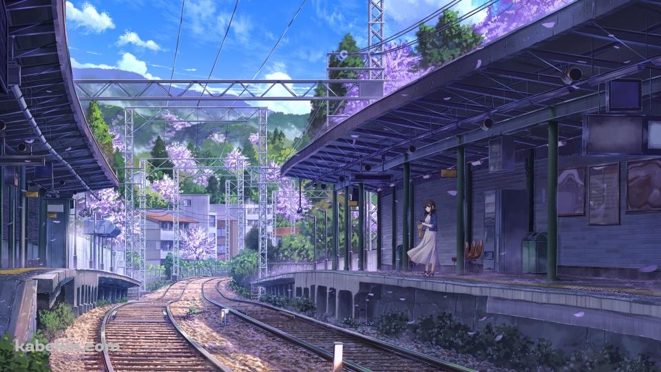 駅で電車を待つ女性 / 線路の壁紙(960px x 540px) 高画質 PC・デスクトップ用