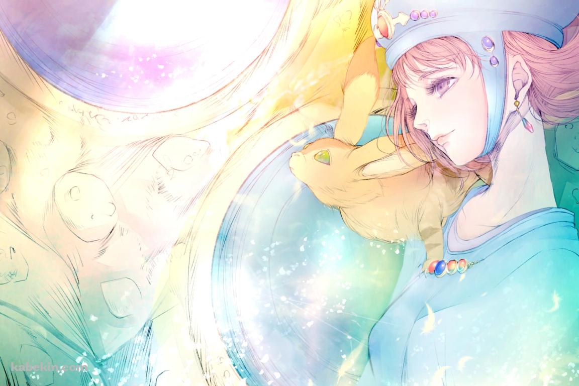 淡いタッチで描かれた風の谷のナウシカとテト / ジブリの壁紙(1152px x 768px) 高画質 PC・デスクトップ用