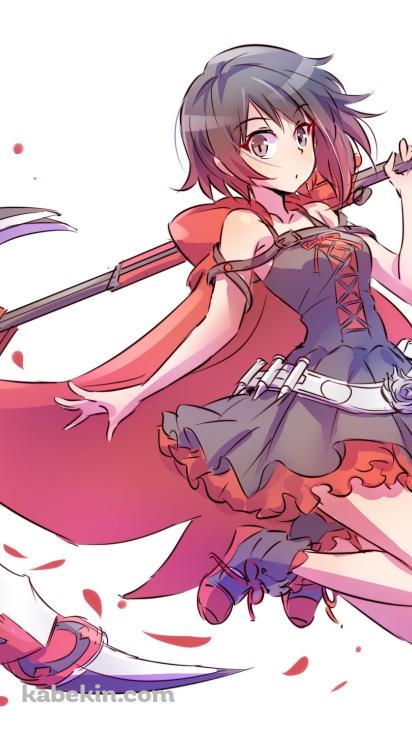 大きな鎌を持ちジャンプする可愛いルビー・ローズ / Ruby Rose / RWBY