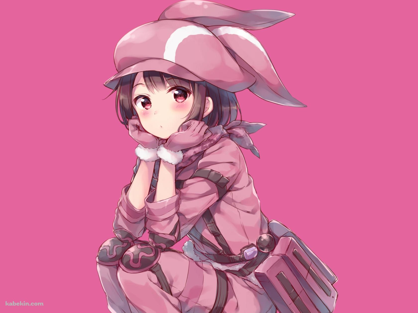 しゃがんでこちらを見つめる可愛いレン / ガンゲイル・オンラインの壁紙(1680px x 1260px) 高画質 PC・デスクトップ用