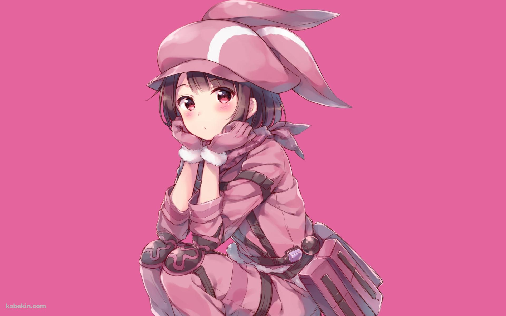 しゃがんでこちらを見つめる可愛いレン / ガンゲイル・オンラインの壁紙(1920px x 1200px) 高画質 PC・デスクトップ用