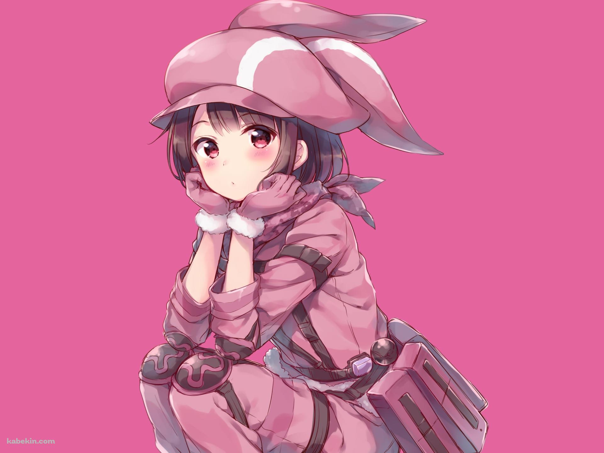 しゃがんでこちらを見つめる可愛いレン / ガンゲイル・オンラインの壁紙(1920px x 1440px) 高画質 PC・デスクトップ用