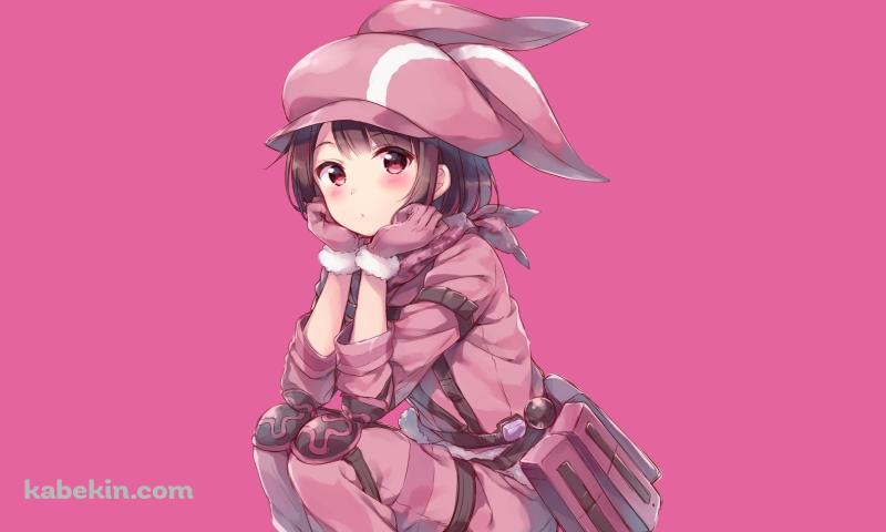 しゃがんでこちらを見つめる可愛いレン / ガンゲイル・オンラインの壁紙(800px x 480px) 高画質 PC・デスクトップ用