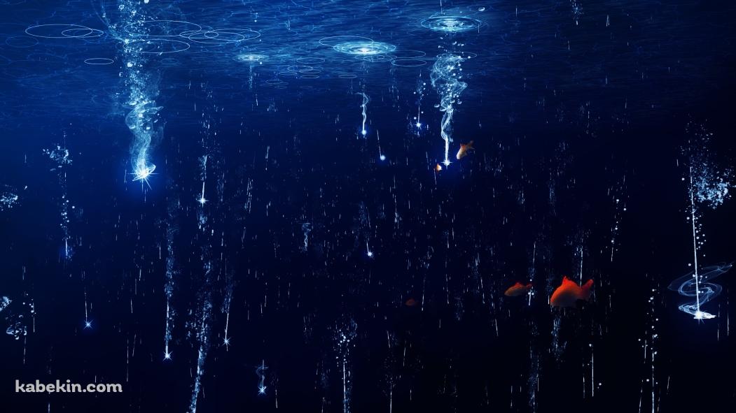 水面に落ちる光と赤い魚の壁紙(1051px x 591px) 高画質 PC・デスクトップ用