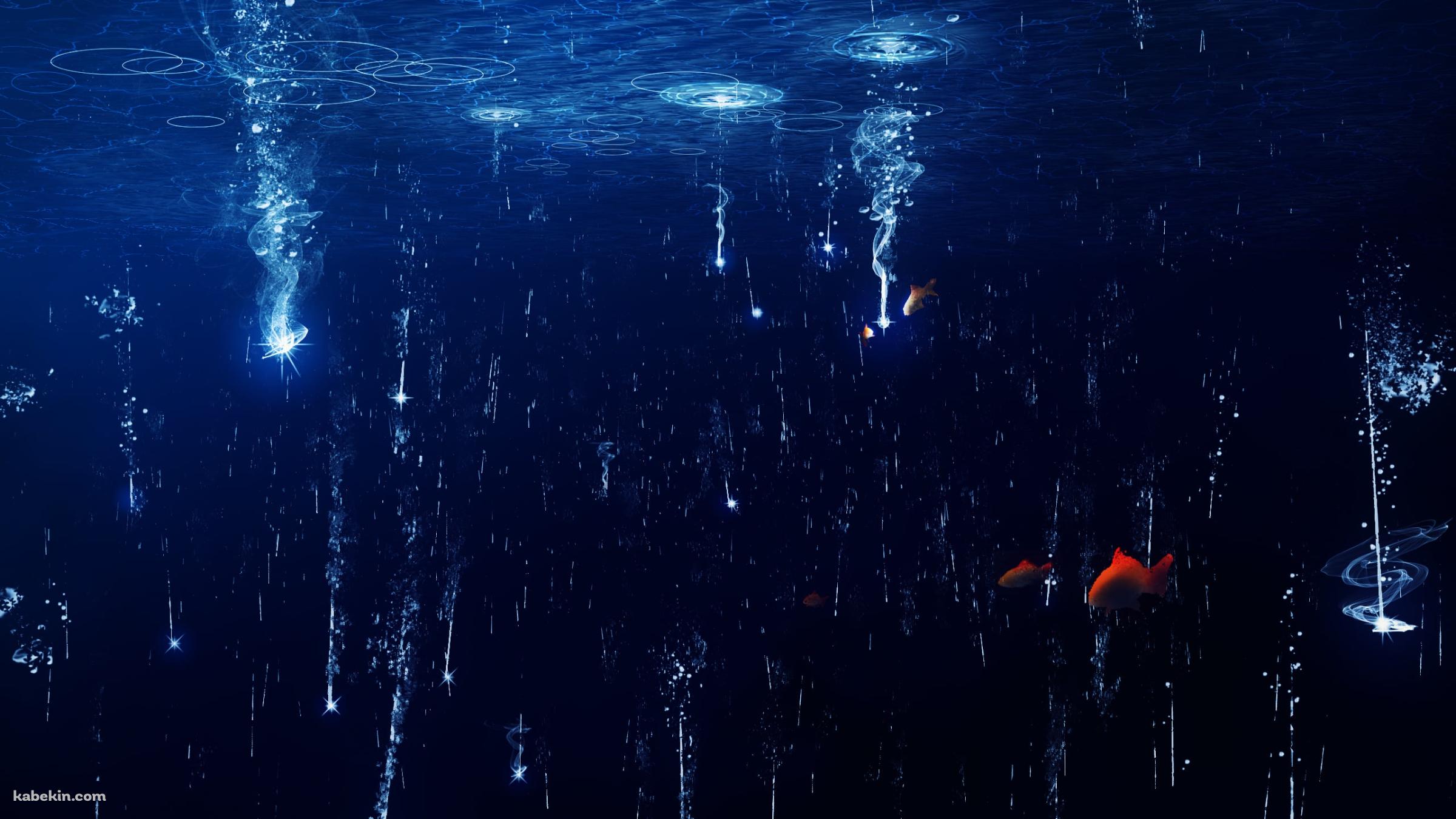水面に落ちる光と赤い魚の壁紙(2400px x 1350px) 高画質 PC・デスクトップ用