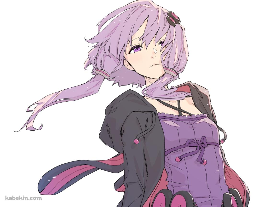 髪をなびかせ遠くを見る結月ゆかり / ボイスロイドの壁紙(1152px x 864px) 高画質 PC・デスクトップ用