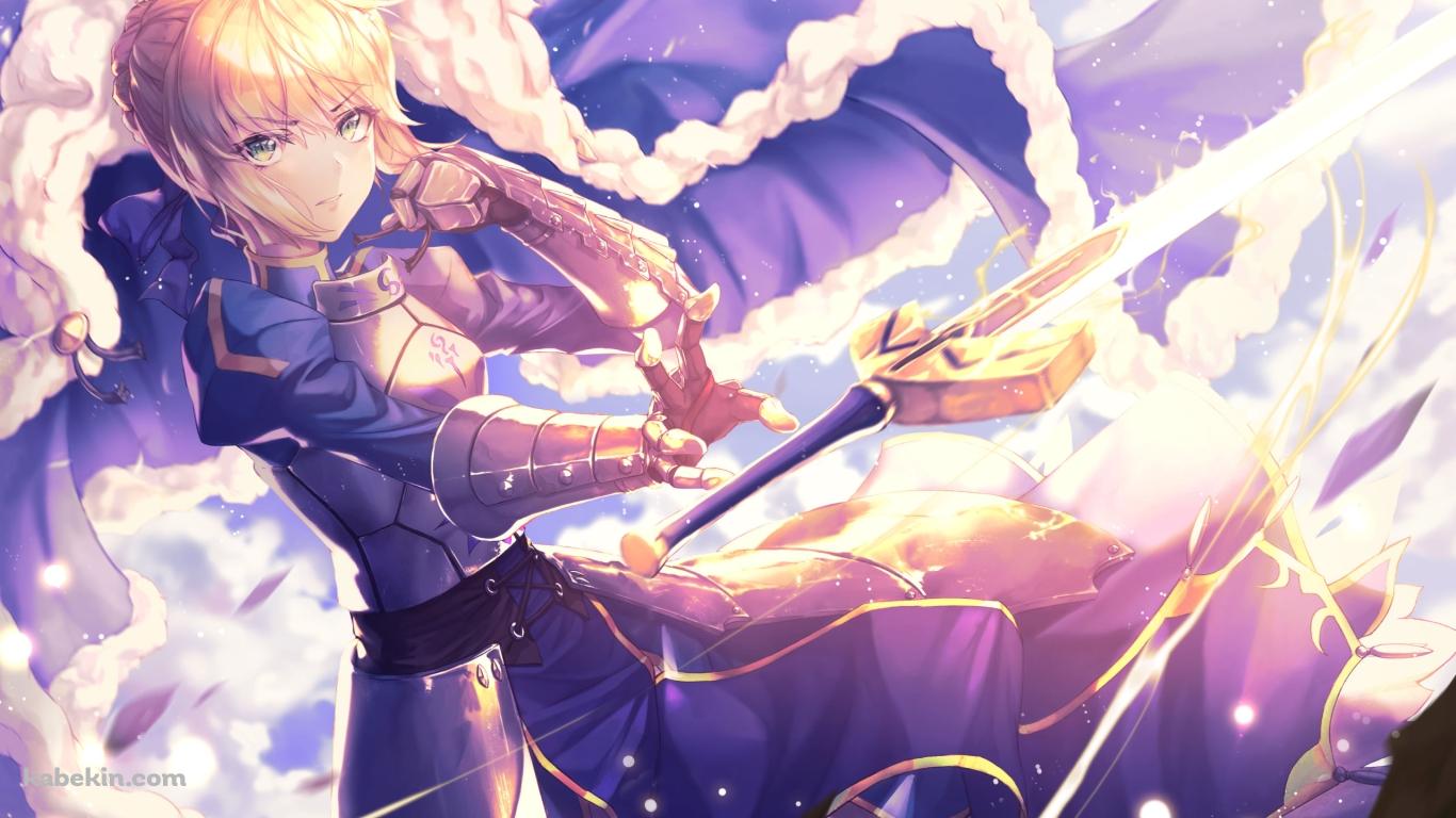 剣に手を伸ばすアルトリア・ペンドラゴン / セイバー / Fateの壁紙(1366px x 768px) 高画質 PC・デスクトップ用