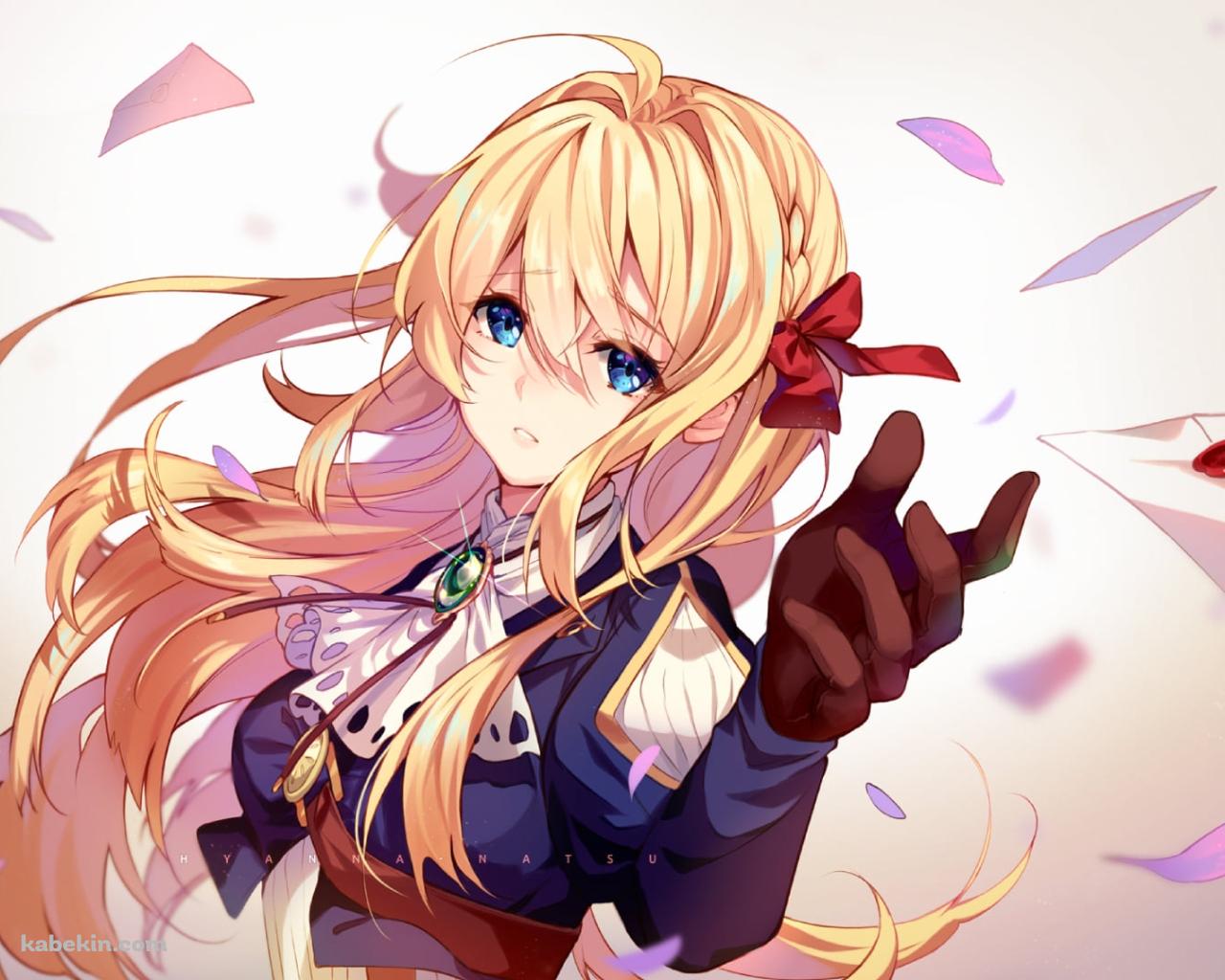 手紙を宙に投げるヴァイオレット・エヴァーガーデンの壁紙(1280px x 1024px) 高画質 PC・デスクトップ用
