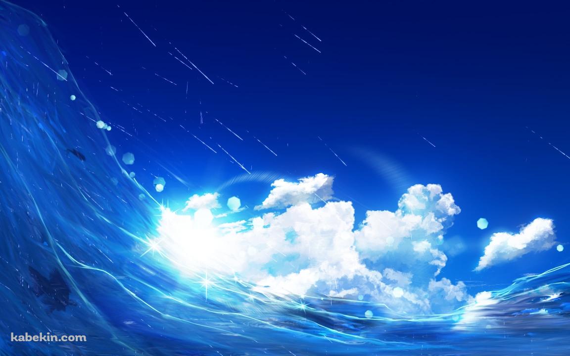 煌めく海面 / 波 / 青空 / 晴天 / 夏の壁紙(1152px x 720px) 高画質 PC・デスクトップ用