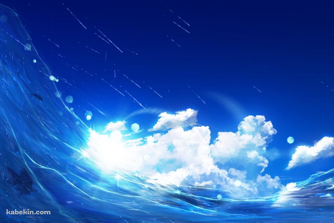 煌めく海面 / 波 / 青空 / 晴天 / 夏の壁紙(1152px x 768px) 高画質 PC・デスクトップ用