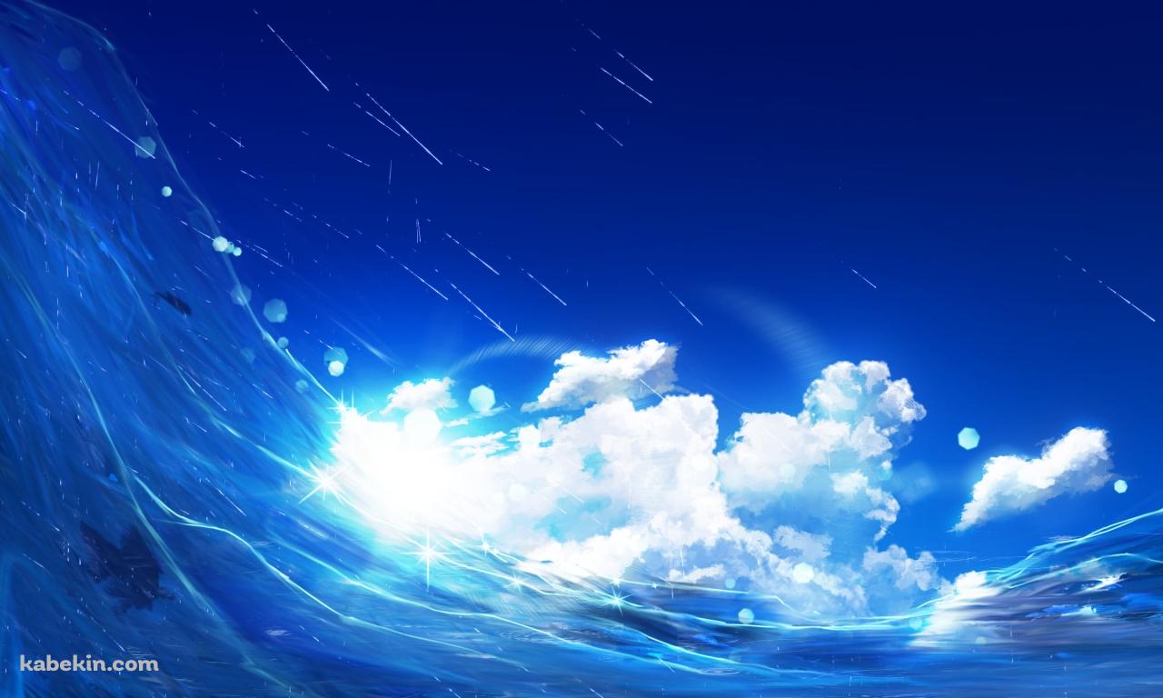 煌めく海面 / 波 / 青空 / 晴天 / 夏の壁紙(1280px x 768px) 高画質 PC・デスクトップ用