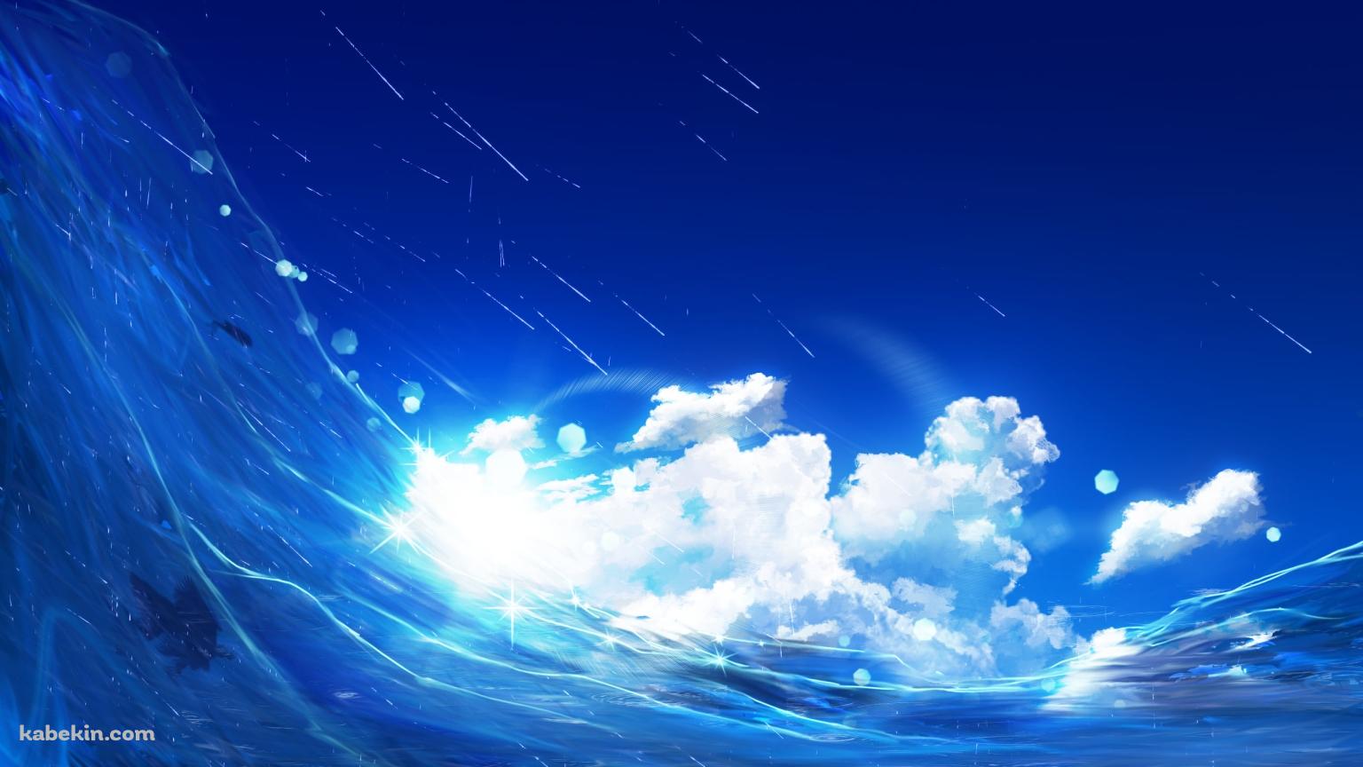 煌めく海面 / 波 / 青空 / 晴天 / 夏の壁紙(1536px x 864px) 高画質 PC・デスクトップ用