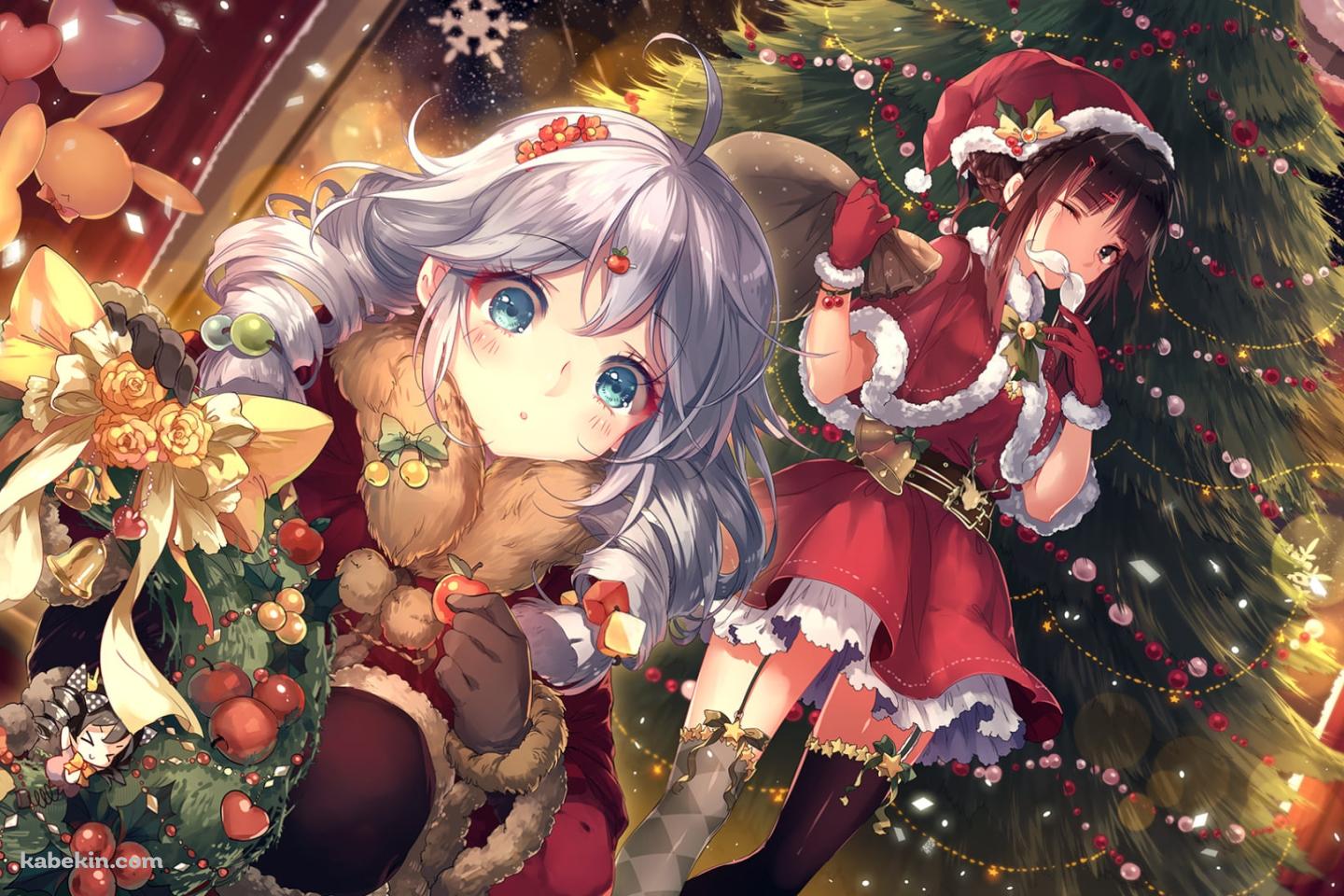 サンタコスの可愛い雷電芽衣とキアナ・カスラナ / クリスマス / 崩壊学園の壁紙(1440px x 960px) 高画質 PC・デスクトップ用