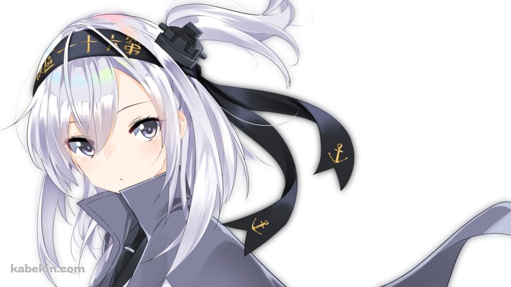 こちらを見つめる涼月 / 黒い鉢巻き / 艦隊これくしょんの壁紙(1051px x 591px) 高画質 PC・デスクトップ用