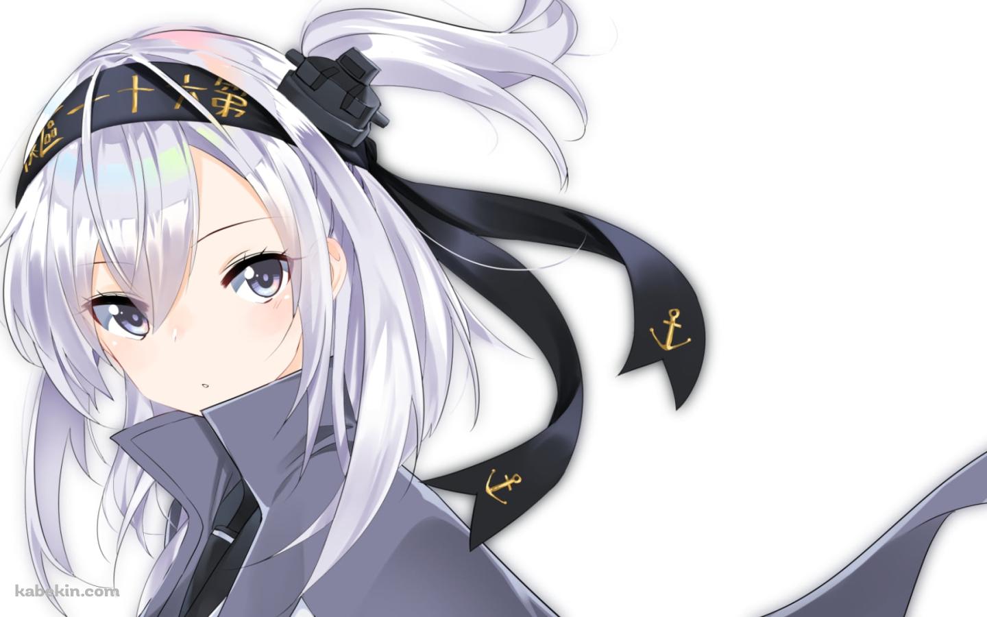 こちらを見つめる涼月 / 黒い鉢巻き / 艦隊これくしょんの壁紙(1440px x 900px) 高画質 PC・デスクトップ用