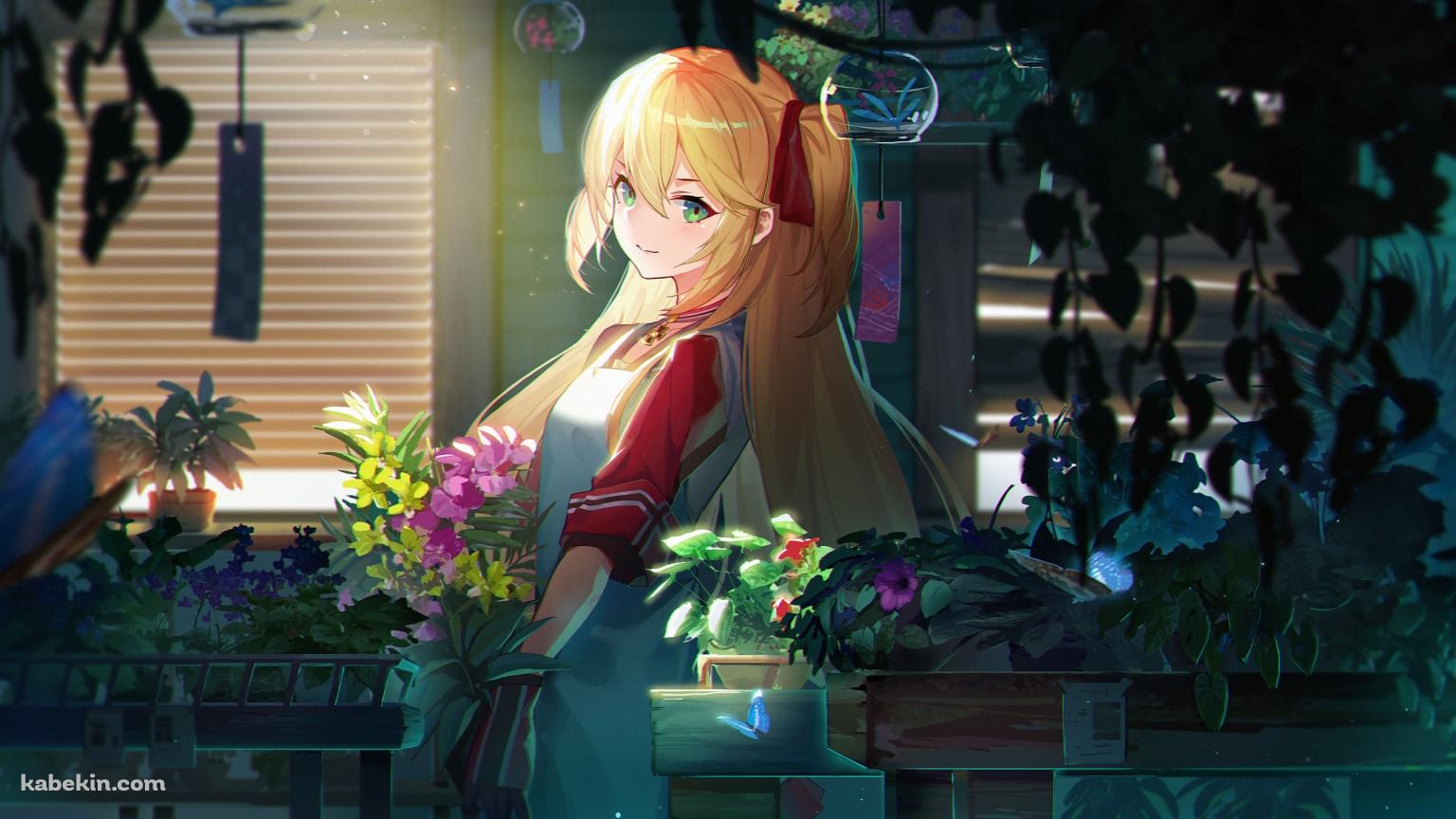 花屋で働くアドミラル・ヒッパー / 重巡洋艦 / アズールレーンの壁紙(1536px x 864px) 高画質 PC・デスクトップ用